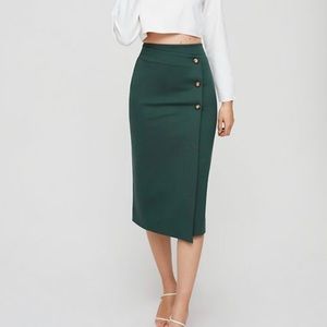 Babaton Billy Wrap Skirt in Gray